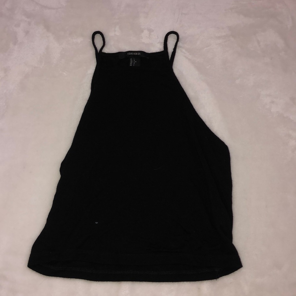 Black razor crop top
